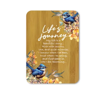 Bamboo Affirmation Plaque – Royal Wrens (Life’s Journey)