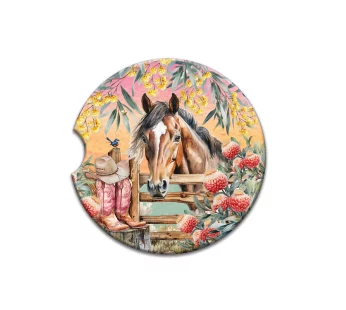 Ceramic Car Coaster – (Country Dusk)