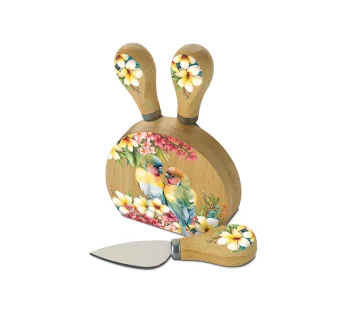 Magnetic Cheese Knife Block – (Paradise Love Birds)