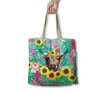 Reusable Shopping Bag – (Carnival Cow)