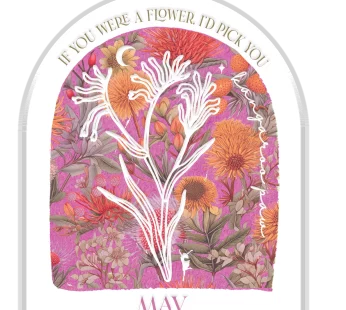 Ceramic Plaque Embossed Printing – May (Kangaroo Paw)
