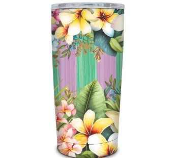 Double Walled Stainless Steel Travel Mug – (Paradise Bloom)