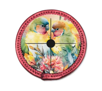 Neoprene Wine Glass Coaster – (Sunset Love Birds)