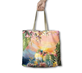 Reusable Shopping Bag – (Love Bird Sunset)